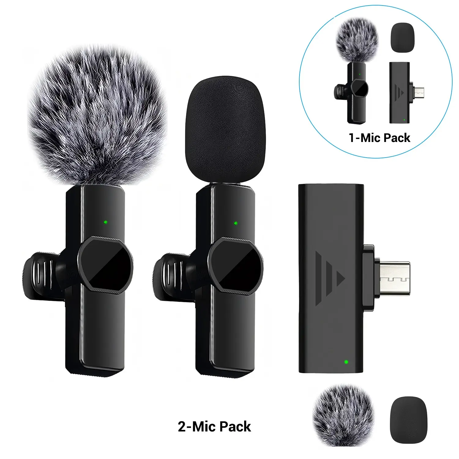Wireless Lapel Microphone, Portable Clip-On Mic for Lectures & Interviews, Live Podcast & Streaming Mic, Ideal for Audio Recording & Broadcasting