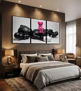 3-Piece KAWS Wall Art Prints, Hypebeast Wall Decor, Living Room Decor Posters for Home Space Decoration