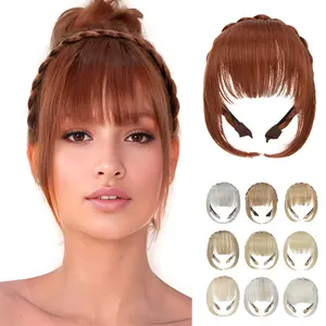 Wig, women's headband, integrated simulation of bangs, anti slip front, neat bangs, braided headband, replacement patch