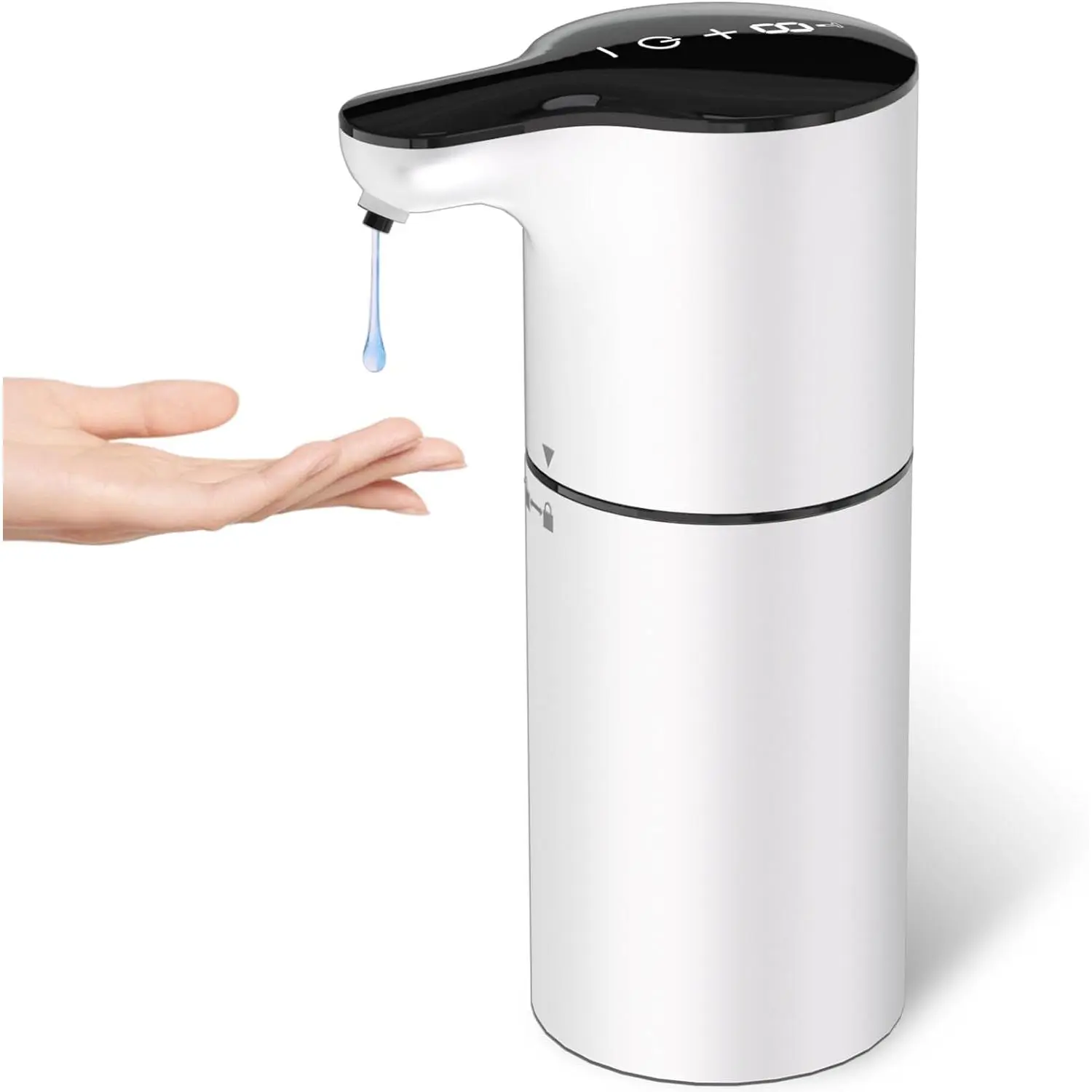 Automatic Liquid Soap Dispenser 450ml Touchless Dish Soap Dispenser 8 Level Adjustable Control USB C Rechargeable Auto Soap Pump Hands Free for Kitchen Waterproof Light