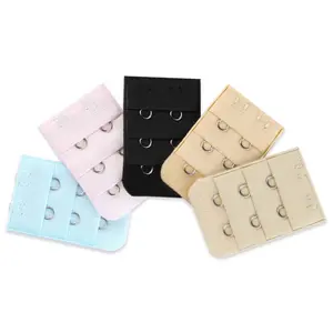 INSPIRE CHIC Lady 3 Rows 2 Hooks Bra Extension Strap Extender 5Pcs Assorted Color
