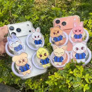 [Lost Paws Shop] Animals with Striped T-shirt Magsafe Phone Grip, K-POP Magnetic Phone Holder