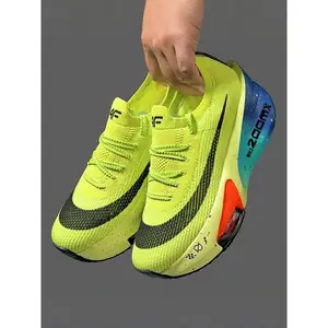 Parent–Child Matching White/Blue/Orange Gradient Air Cushion Running Shoes, Tech Sport Style, Knitted Mesh Upper, Excellent Cushioning and Comfortable, Ideal for Parent–Child Running Training and Daily Outings