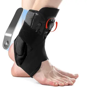 Adjustable Knob Ankle Support Brace, Unisex Sporty Design with Aluminum Plate, Ankle Protective Compression, Ideal for Running, Basketball, Volleyball