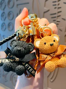 2 Pcs Bear Keychains, Resin Keychain Decorations, Perfect Gift for All Ages, Multifunctional Bag Charm, Car Key Chain, Phone Lanyard, Keychain for Bags