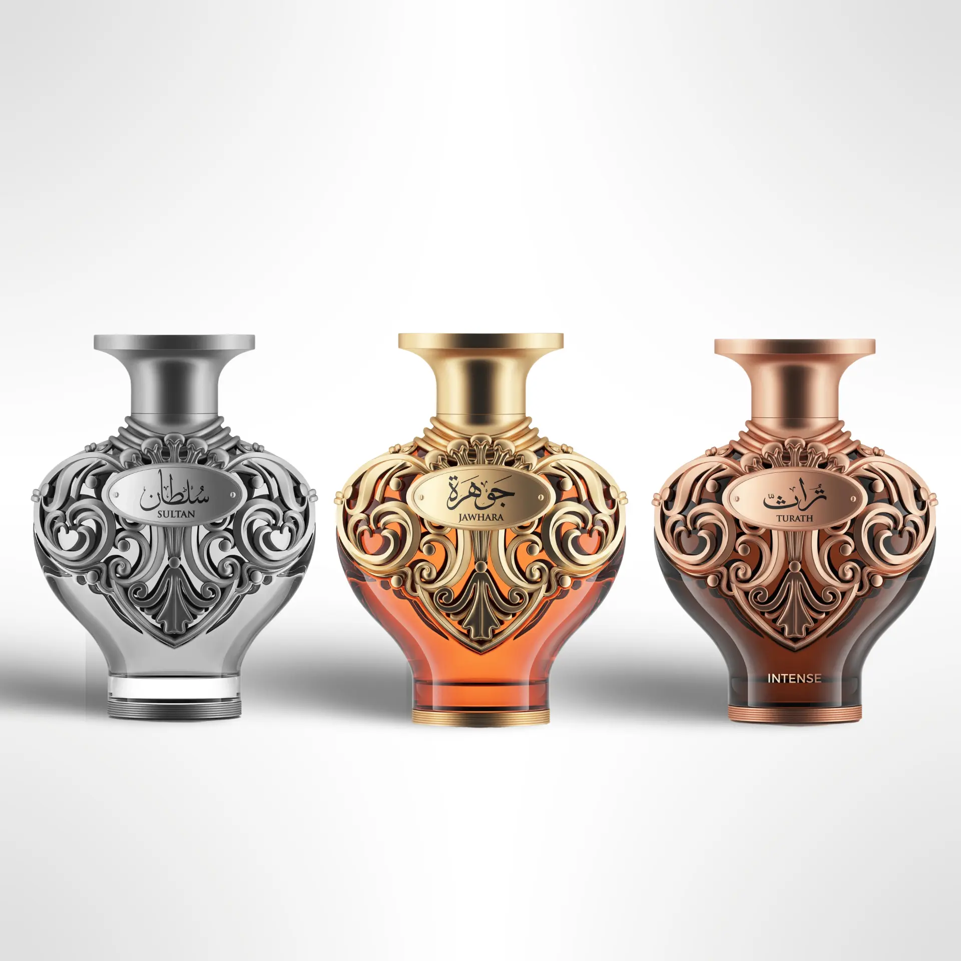 LE FALCONE Jawhara-Sultan-Turathi Unisex Arabian Fragrance EDP Bundle Set - Alcohol-Based Signature Blends, Amber Oud Gold, Floral Oriental Scent, 3x100ml (3.4 oz) Total 300ml Eau de Parfum Spray