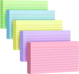 250 Count Index Cards 3x5 Inch 180gsm Heavy Weight Colored Flash Card (50 Sheets Each), Note Taking for Students, Teachers, Professionals, Study Note Cards