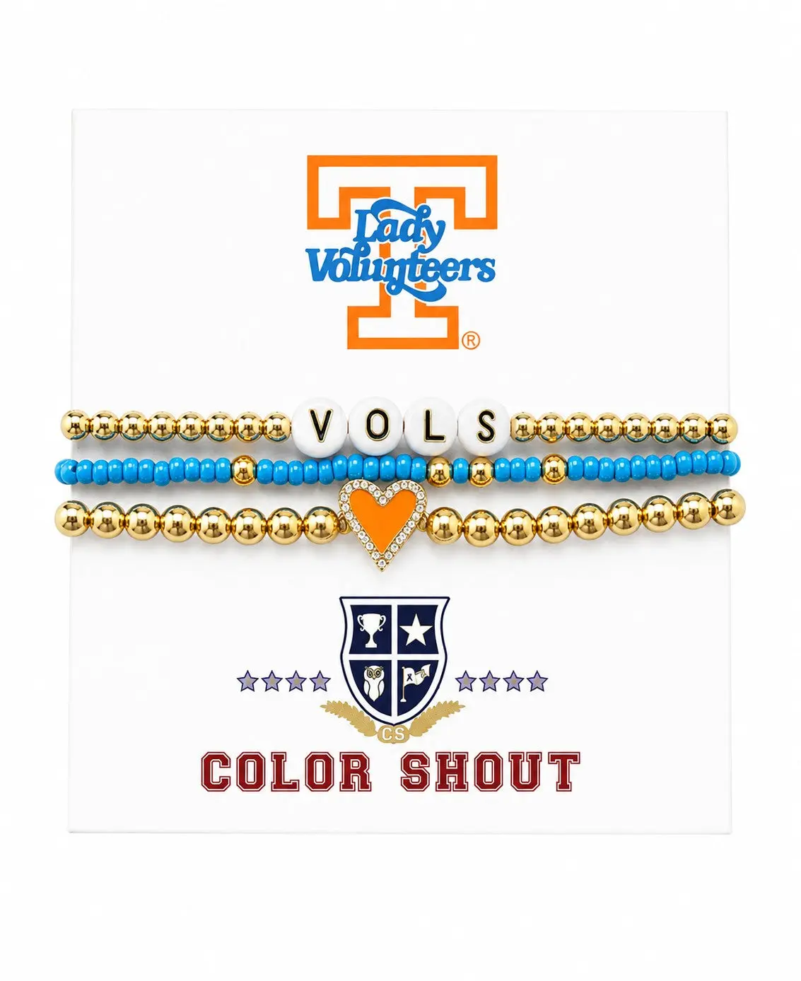 University of Tennessee LADY VOLS Love My College Bracelet Stack
