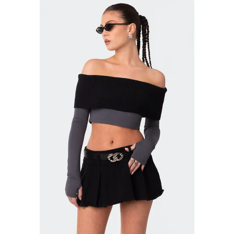 Michaela Off Shoulder Knit Top - TikTok Shop
