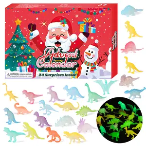 New Advent Calendar for Kids 24-Day Christmas Countdown Glow in Dark Dinosaur Bulk Toy Set Holiday Gifts for Boys Girls