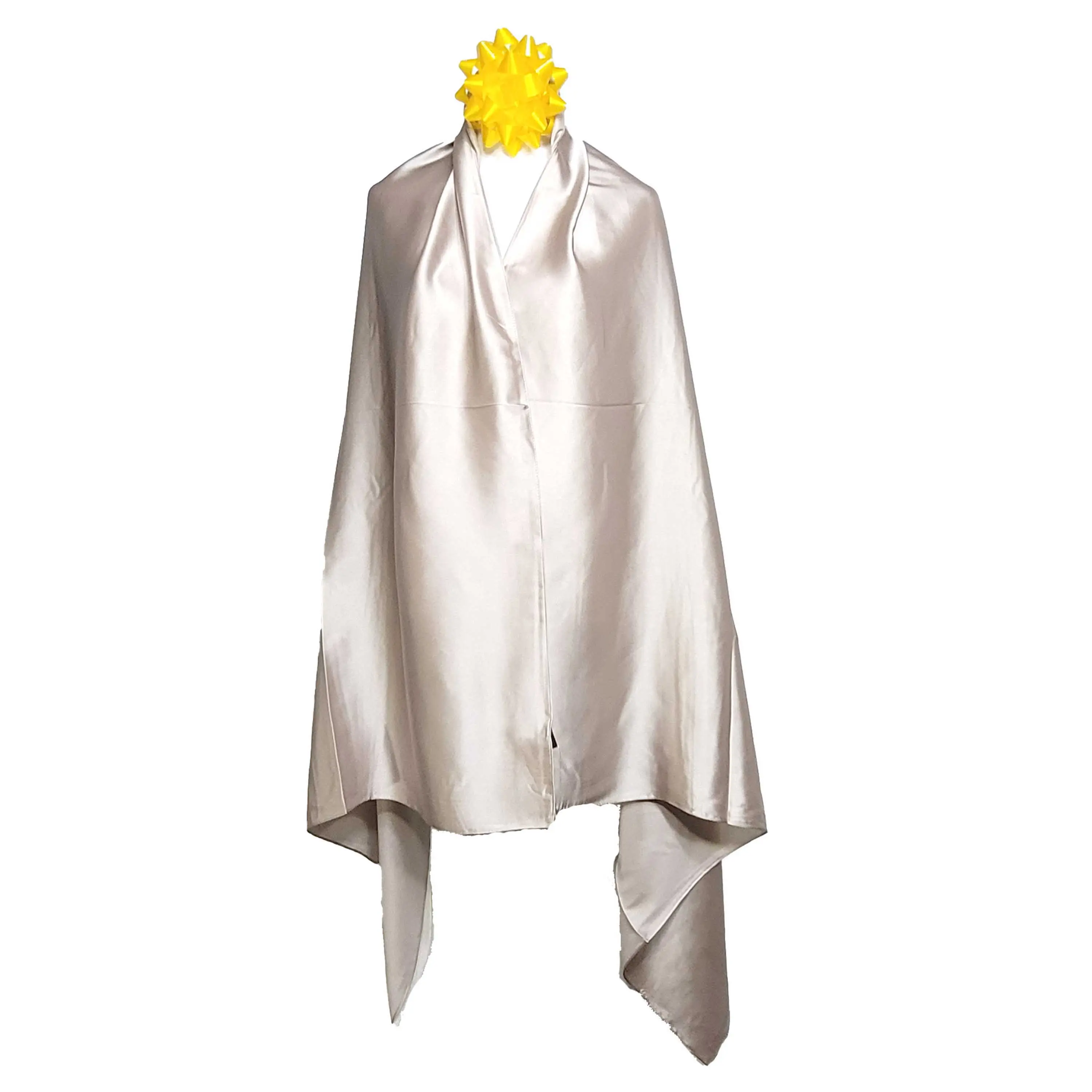 NWT Long Soft Satin Silk Scarf 32"x72" Rectangle Shawl Wrap 6495 Beige