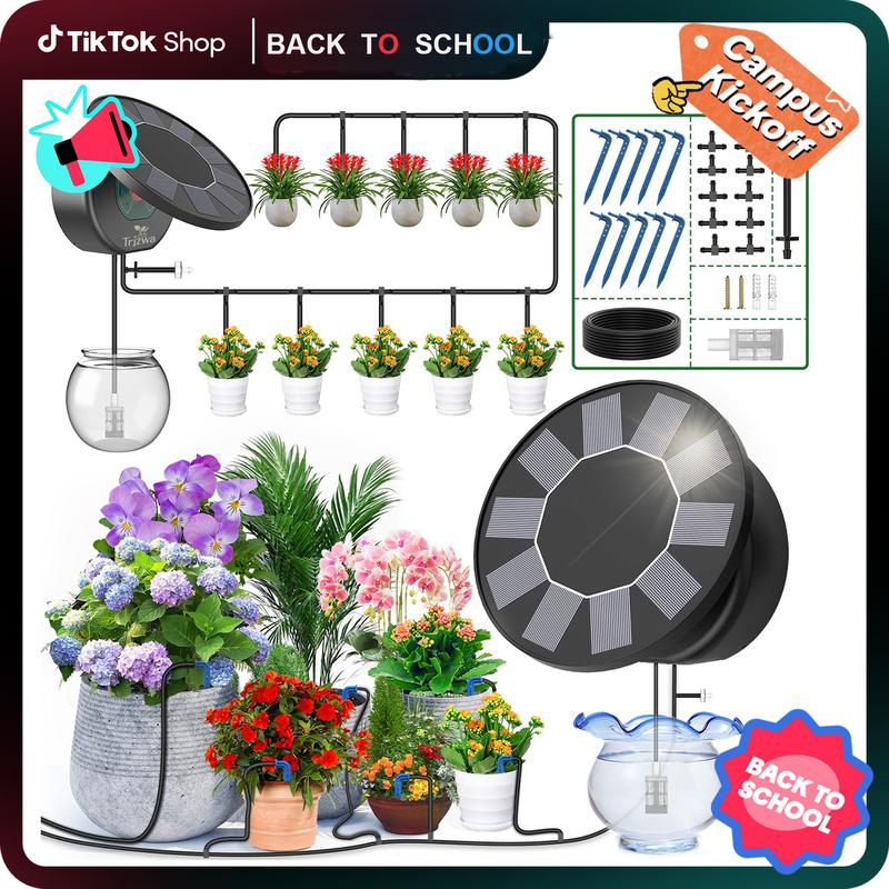 TRJZWA Solar Drip Irrigation System Kit 2025 Latest 1.2W Automatic ...