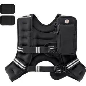 Weighted Vest with Ankle/Wrist Weights 6Lbs-30Lbs Body Weight Vest with Reflective Stripe, Size-Adjustable Workout Equipment for Strength Training, Walking, Jogging, Running for Men Women