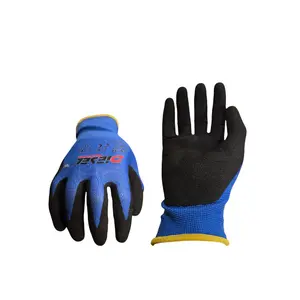 12-Pair Blue Coated Latex/Poly/Cotton Safety Gloves 12-Pair Blue Coated Latex/Poly/Cotton Safety Gloves