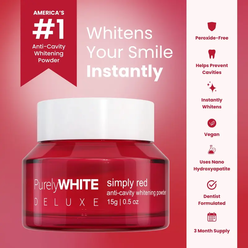 PurelyWHITE | Anti-Cavity Whitening Powder | Instant Whitening | Stain Removal | Cavity Protection