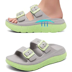 Lxso Womens Recovery Platform Sandals Comfortable Plantar Fasciitis Arch Support Classic Summer FlipFlop, Orthotic Adjustable Thick Cushion Sport Slides Reduces Stress on Feet, Joints & Back Post-Exercise Footbed Walking Shoes Open Toe Footwear Slipper