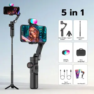 Aochuan XE Combo 1 Gimbal Tripod for iPhone/Android – All-Day Vlogging Power | Ultra-Light Travel Kit + Tripod