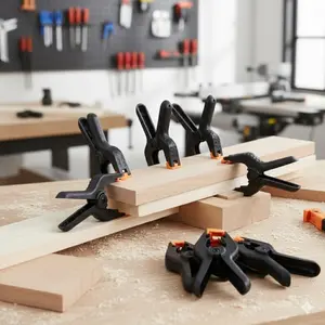 Multi-Function 10-Pack Spring Clamps Set: 2-Inch & 4-Inch Dual-Size Quick-Release Clamps, Non-Slip Handle, Anti-Rust Plastic, Strong Locking for Woodworking, Crafting, Sewing, Fabric, DIY Projects with Multi-Angle Adjustment Tool