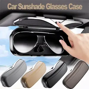 Multifunction Car Glasses Box Portable Car Sunglasses Holder Car Driving Glasses Holder Eyeglass Case Sun Visor Glasses Storage Car Storage Organizer