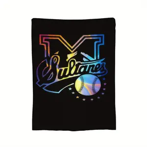 Baseball blanket-Sultanes de Monterrey Baseball-Themed Ultra-Soft Flannel Blanket - Vibrant Blue & Orange Design with Stars, Perfect for Living Room, Dorm, Office, Car - All-Season Cozy Throw, Ideal Christmas Gift, Baseball Room-Christmas gifts