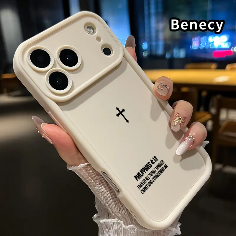 Faith Strength Pattern TPU Phone Case for 17 Pro Max 16 15 14 Plus 13 12  11 XR X XS Air E Shockproof Drop Protection Rugged Durable Silicone Cover Cellphone Protective Casing