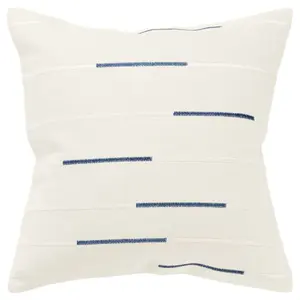 20"x20" Oversize Geometric Square Throw Pillow Cover Dark Blue - Rizzy Home: Hidden Zipper, Cotton, Transitional Decor