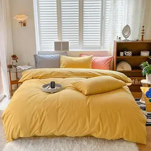 Yellow Queen Comforter 3Pcs Light Yellow Comforter Sets Women Men Comforter with 2 x Pillowcases