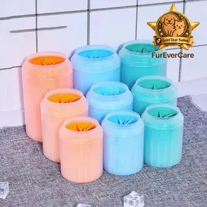 [FurEverCare] Dog Paw Automatic Cleaner Cup Soft Silicone Combs Portable Outdoor Pet Foot Washer Paw Clean Brush Quickly Wash Foot Cleaning Bucket NONE