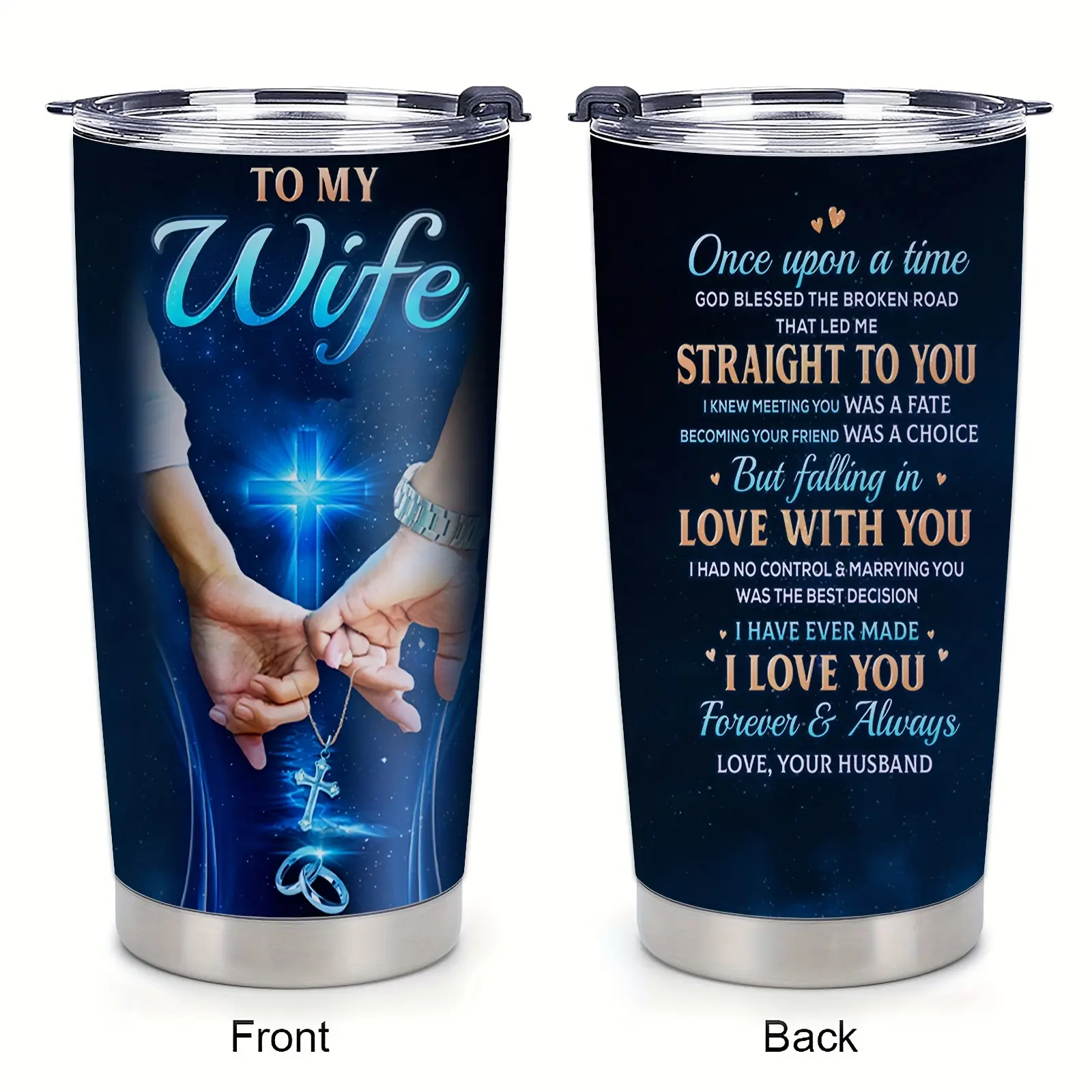 To My Wife Gifts for Wife 20 Oz Tumbler, Gifts for Her - Wife Birthday Gift Ideas, Valentines Day Gifts for Her, Mothers Day, Christmas Gift Ideas Stainless Container Drinkware Flasks Portable Water Bottles