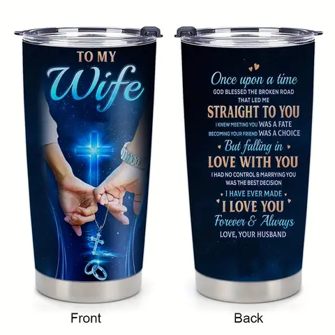 To My Wife Gifts for Wife 20 Oz Tumbler, Gifts for Her - Wife Birthday Gift Ideas, Valentines Day Gifts for Her, Mothers Day, Christmas Gift Ideas Stainless Container Drinkware Flasks Portable Water Bottles