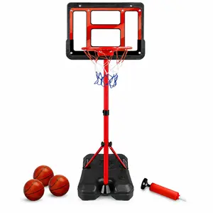 Kids Basketball Hoop with Stand, Adjustable Basketball Set, Toddler Basketball Toys for Boys Age 3 4 5 6 7 8, Indoor Outdoor Backyard Sport Game Gifts