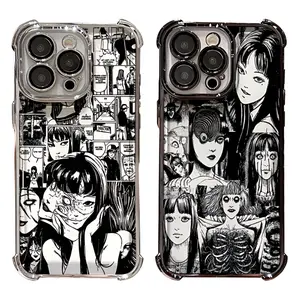 Junji Ito Hot Comics Tomie Phone Cases for IPhone 17 16 15 14 13 12 11 Promax Pro Air Plus Black Silver Transparent TPU Shockproof Dustproof Protective Cover Shells Gift For Birthday Christmas Valentine Halloween