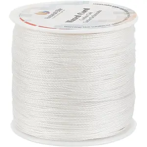116 Yards 0.5mm Round Waxed Polyester Cord Thread Beading String for Jewelry Making and Macrame Supplies White