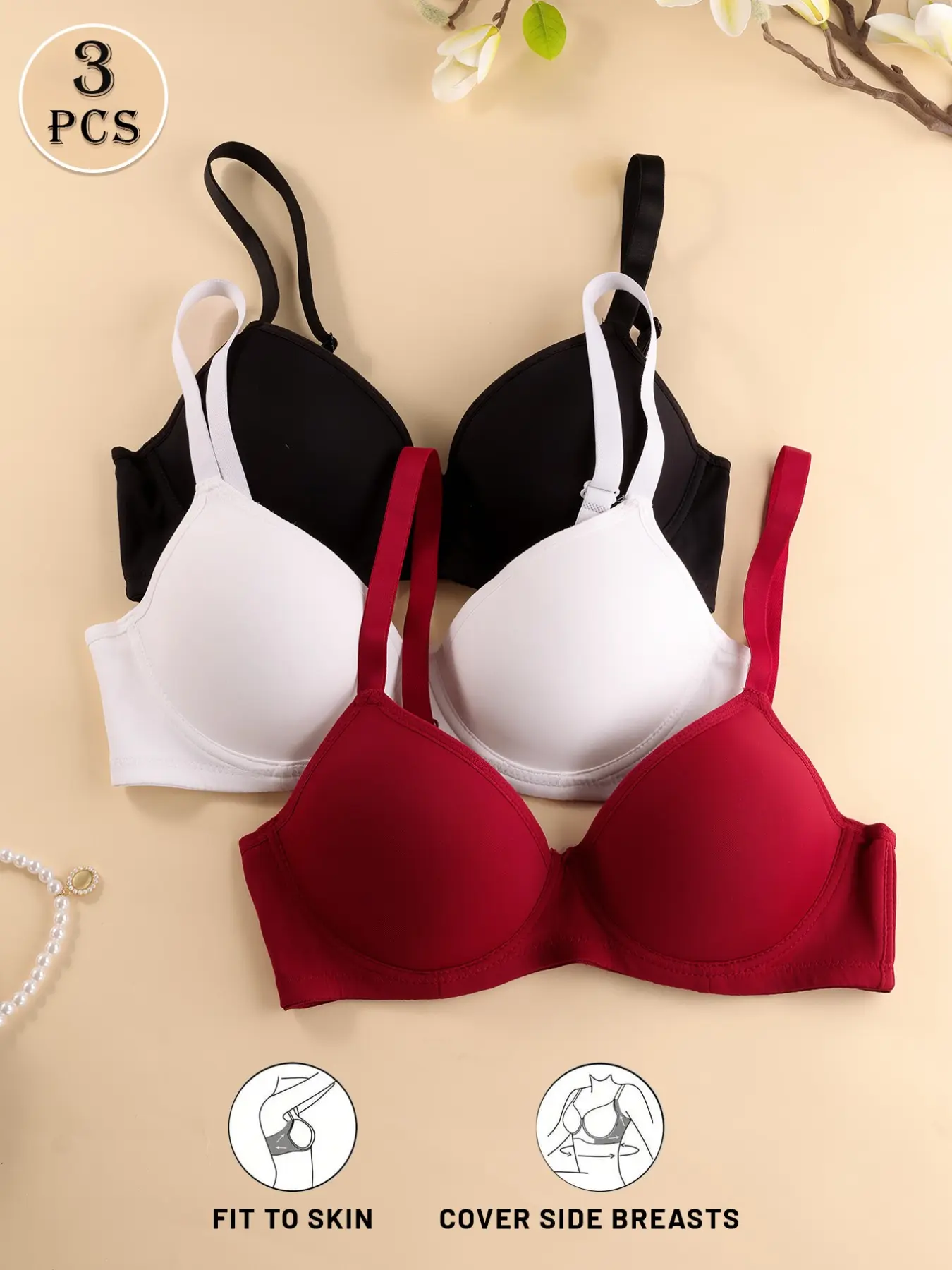 Breast Enhancing Push-Up Bra with Adjustable Straps, Smooth Slim-Fitting Design for All Seasons, Max Support & Breathable Material, Underwear, Adjustable Bras