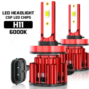 LED Headlight Bulbs H11 Fit For Chevy Impala 2006-2013 Two-sided Ultra Bright Chip 120W 32000LM 6000K Cold White Plug And Play, Pack Of 2, Without Battery