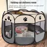 Portable Pet Playpen, Puppy Pet Playpen Indoor for Small Dogs Tent Crates Cage Outdoor, Portable Pop Up Dog Kennel Playpen with Carrying Case for Dogs/Cats/Rabbits, Removable Zipper Top, Grey