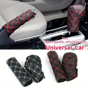 2 pcs universal car gearshift knob protectors, handbrake anti-slip covers, and car interior decoration kits accessories