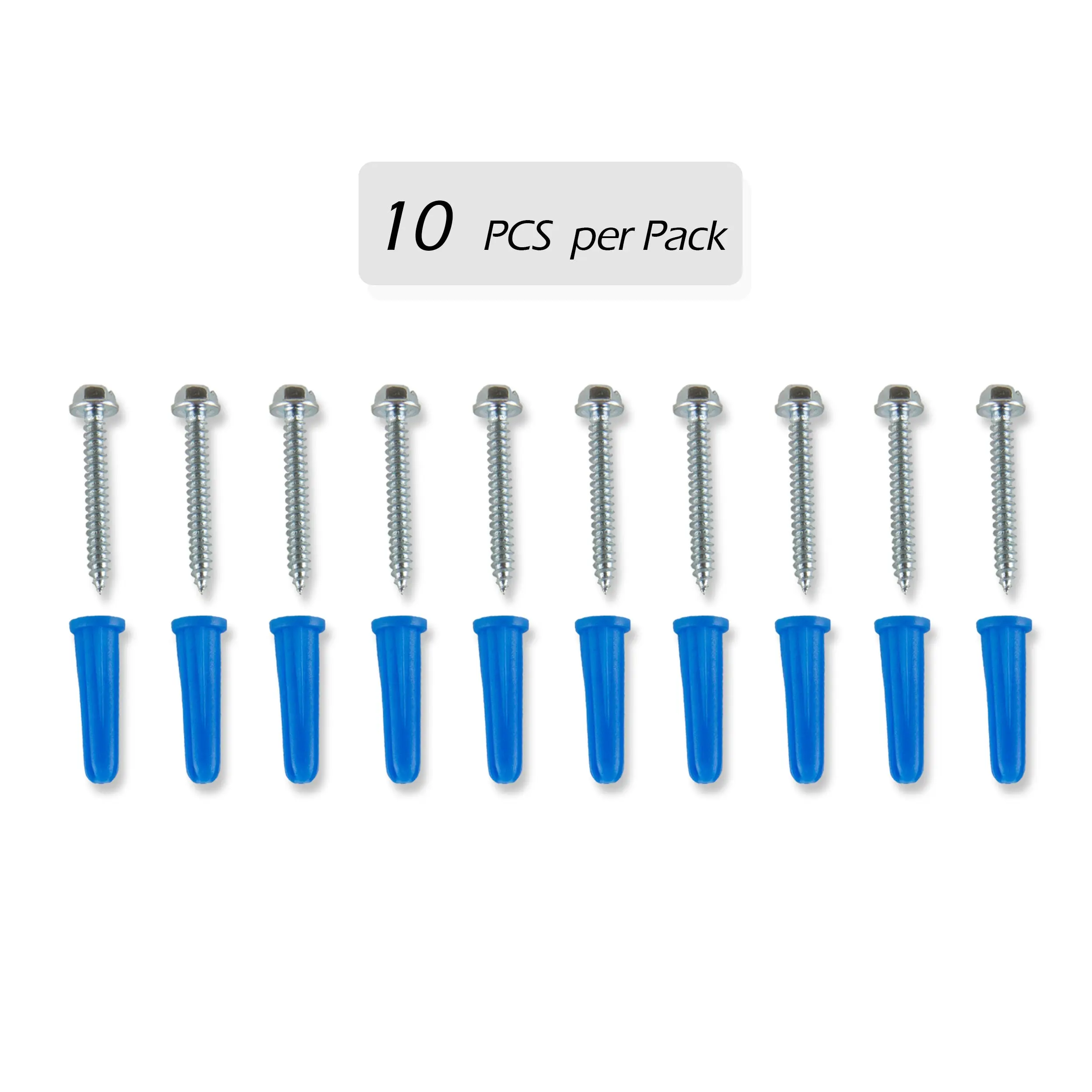 1-3/8" Hex Head Screw with Anchors (Set of 10)