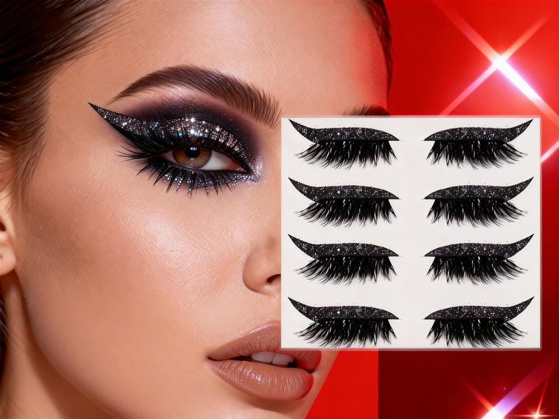 Buy 1 Get 1 Free Glue-Free Self-Adhesive Eyelashes 4 Pairs Curly 3D Volume False Lashes Reusable Eyeliner Sticker Black Daily Cosmetic Essentials Set