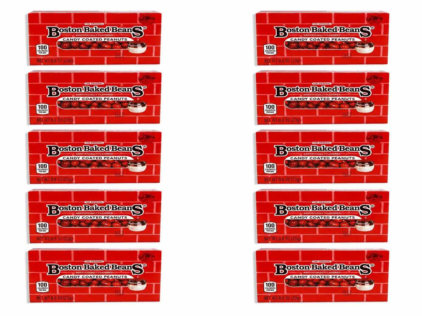 Boston Baked Beans Candy 10 Pack Crunchy Peanut Candy Boxes Snack Sweet Nostalgic Flavor Individually Boxed Treats - Bonbon