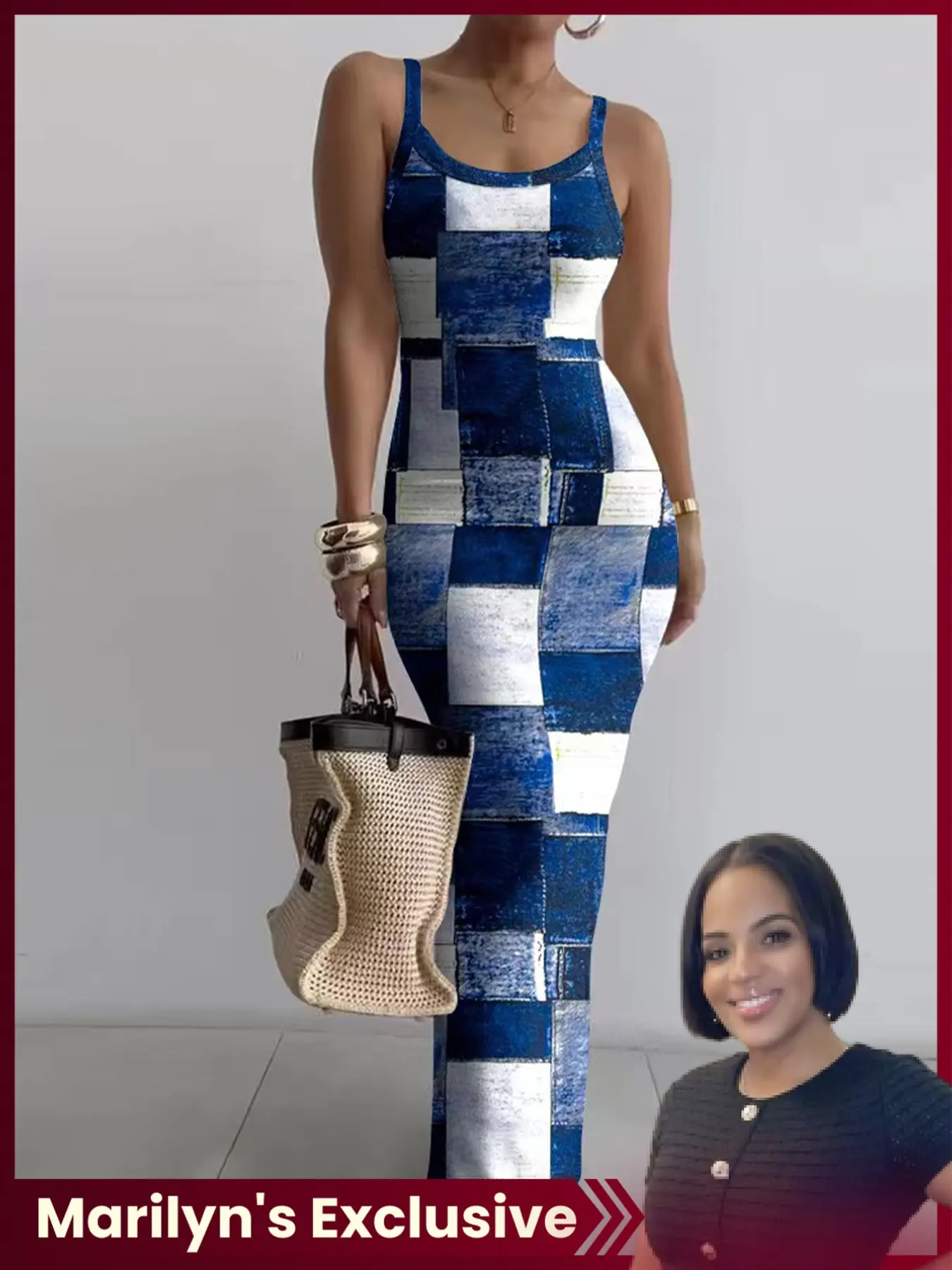 Marilyn's Exclusive Backless Print Dress, Elegant Party Dresses, Women's Summer Casual Wear, Stylish Daily Options