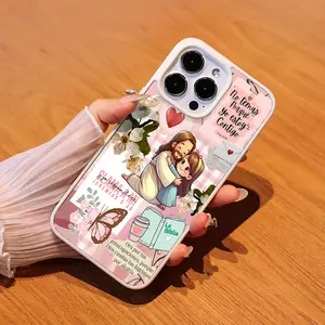 Religious Cartoon Jesus & Girl with Spanish Bible Verses (Isaías 41:10, Jeremías 3:33) Compatible with iPhone 11/12/13/14/15/16/16E/Mini Series Matte Phone Case, Anti - fingerprint & Comfortable Grip Suitable for Samsung S24 FE