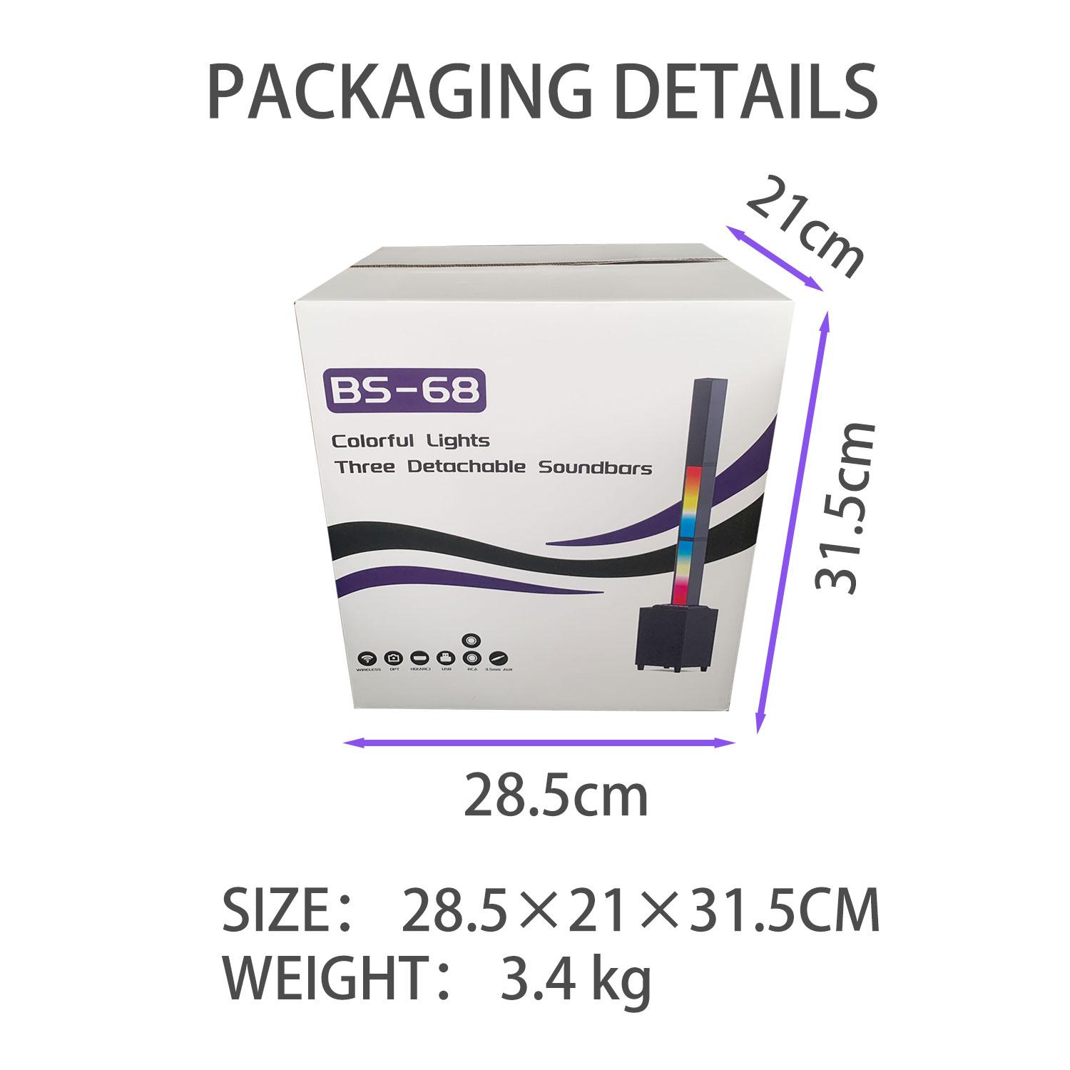 Bluetooth Soundbar With RGB Subwoofer,Heavy Bas  2.1Suround Sound System, Vertical TV speaker, Home Theater Stereo, Bluetooth 5.0, RCA/AUX(/USB/HD(ARC)/Optical Connection