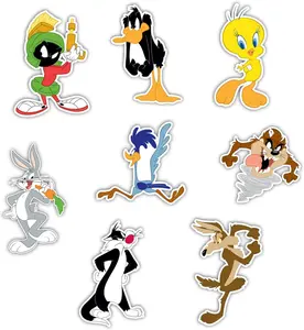 Officially Licensed Looney Tunes Multi Character Dynamic Decals| Premium AutomotiveGrade All Weather Vinyl Stickers for Car, Water Bottle, Laptop, Phone & More| Made in USA| Set of