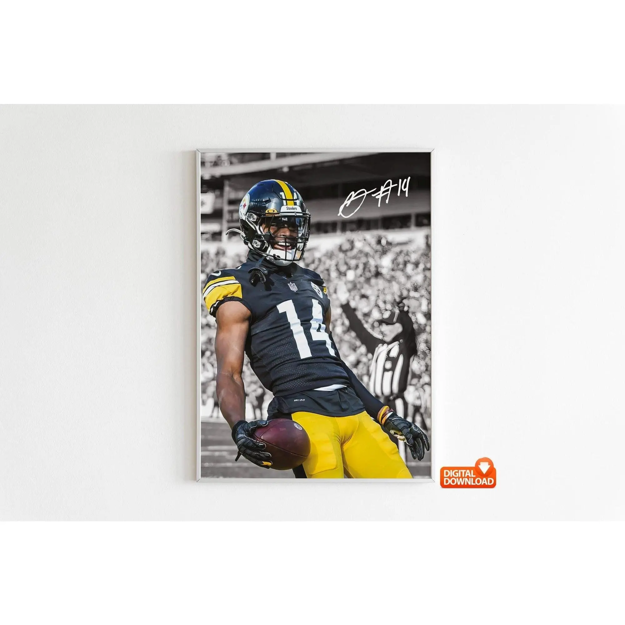 George Pickens Poster, Signed Football Poster( Unframed - Print Only )
