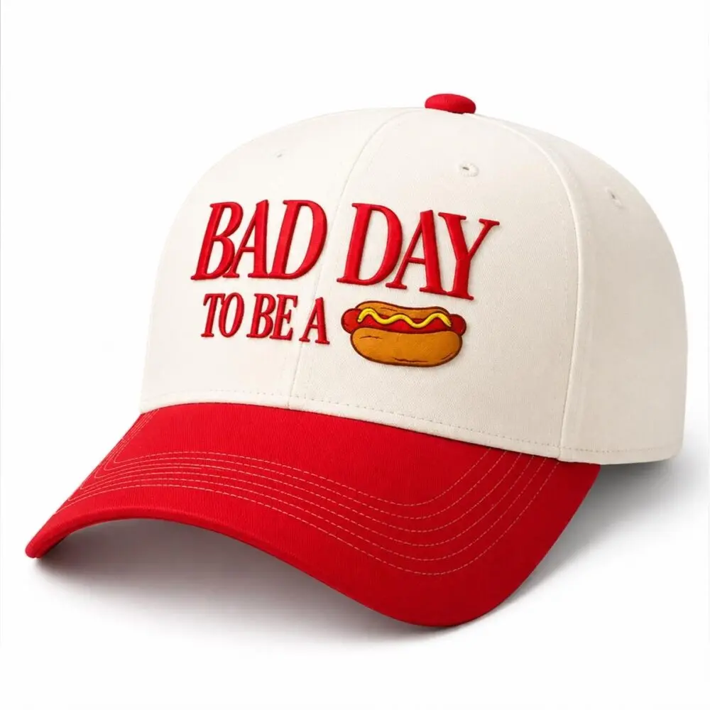 Bad Day To Be A Hot Dog Embroidered Hat Adjustable Lightweight Snapback Outdoor Sports Cap
