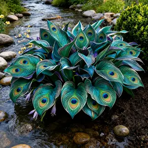 1000+ Peacock Hosta Seeds for Magical Shade Gardens, Unique Blue Green Decorative Foliage Seeds