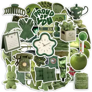 50pcs of Artistic Olive Green Stickers, Sticker Decals, Decorative Decal, Suitable for Scrapbooks, Diaries, Laptops, Water Bottles, Cars, and Other Items with Faith-based Designs, Making Them A Gift with Positive Messages.
