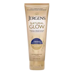 Jergens Natural Glow +Firming Self Tanner Body Lotion, Fair to Medium Skin Tone, Sunless Tanning Moisturizer with Collagen and Elastin. Helps to Visibly Reduce Cellulite, 7.5 Fl Oz