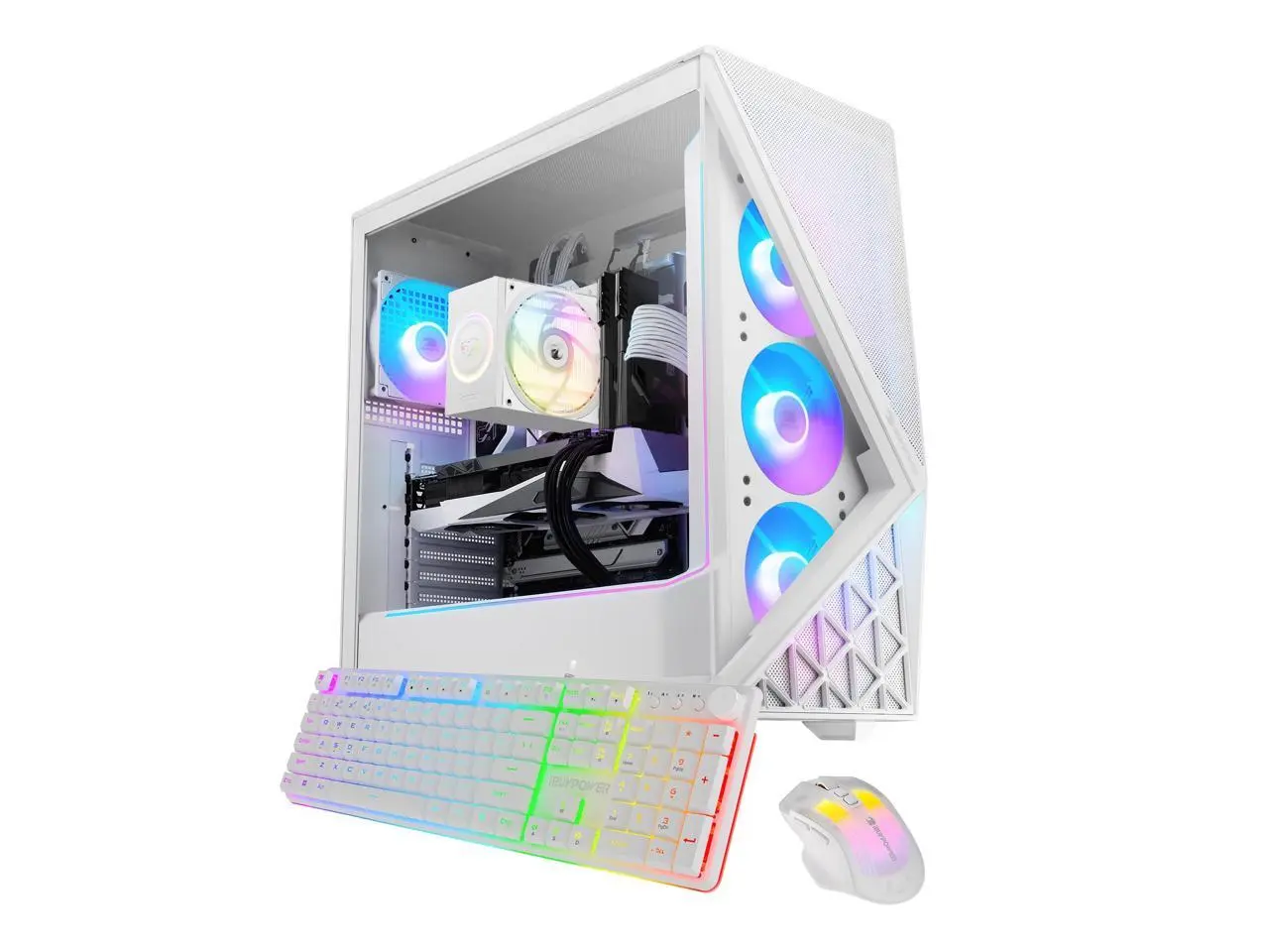 iBUYPOWER Slate Gaming PC Desktop Computer Intel Core Ultra 7 265F CPU, NVIDIA GeForce RTX 5060Ti 8GB GPU, 32GB DDR5 RAM, 2TB NVMe SSD, Windows 11 Home, Keyboard, Mouse  White